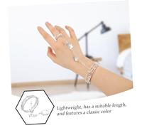 Beatifufu Butterfly Finger Ring Bracelet Linked Wrist Jewelry for Women Lightweight Hand Chain Classic Color Gift Accessory for Fashion and Style