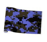 Beatifufu Camouflage Graffiti Vinyl Wrap Car Body Decor Motorcycle Decal UV Resistant Repositionable Blue Digital Pattern Self-adhesive Film Easy Install