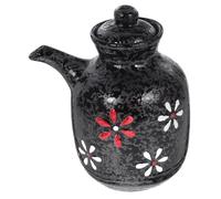 Beatifufu Ceramic Vinegar Pot with Tight Seal Oil Vinegar Dispenser for Kitchen Condiments Soy Sauce Bottle for Home Restaurant Use