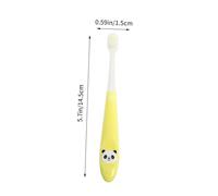 Beatifufu Childrens Soft Bristle Panda Toothbrush for Ages Manual Handheld Mouth Care Tool with Bucket Oral Cleaning for Comfortable and Reusable Design Yellow Color