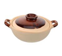 Beatifufu Clay Cooking Pot Double Handle Kitchen Casserole Pot for Gas Stove Even Heat Distribution Stew Pan with High Heat Retention for Home Soup Cooking and Slow Simmering