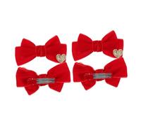 Beatifufu Clip on Bows for Girls 4pcs Velvet Bow Hair Bows Bow Hair Clip Set for School Birthday Parties Weddings Elegant Headwear