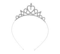Beatifufu Crystal Rhinestone Heart Crown Tiara Headband for Birthday Wedding Bride Hair Accessory, Sparkling Hair Hoop Festival Headdress