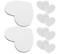 Beatifufu Cup Pads 10pcs with Rubber and Cloth Material Heart Shaped Sublimation Coasters Blank for DIY Smooth Surface and No Burrs, Non-slip Design for Home and Kitchen Tables