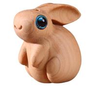 Beatifufu Cypress Wood Rabbit Pendant Keychain Diy Wooden Bunny Charm Portable Car Hanging Decor Creative Rabbit Keychain for Backpack and Jewelry Accessories