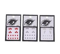 Beatifufu Decorative Eye Gems 3 Sets of Self-adhesive Face Stickers Exquisite Makeup Gems for Boys and Girls Safe Festivals