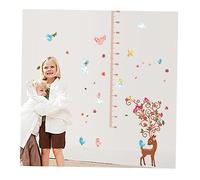Beatifufu Deer Measure Height Wall Decal Removable Cartoon Wall Stickers for Boys and Girls Decoration Nursery Fawn Decor for Boy Girl