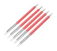 Beatifufu Dual Head Nail Art Dotting Pen Silicone Brush 5pcs Pink Acrylic Manicure Nail Liner Tool for Salon and Home Diy Designs