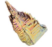 Beatifufu Electroplated Bismuth Crystal Mineral Specimen Irregular Stone Ornament Indoor Decoration Unique Rainbow Colors for Home and Office Display