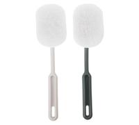 Beatifufu Ergonomic Handle Brush Plastic Handle Bathroom Brush Scouring Pad for Deep Cleaning
