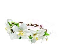 Beatifufu Floral Headband Wreath Hair Crown Bohemian Headdress Wedding Accessory for Women Lily Flower Design Festival Ready