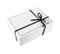 Beatifufu Folding Gift Box Party Treat Boxes Shower Present New Years Eve Present Retirement Valentines Day Party Souvenir White Cardboard