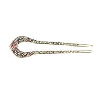 Beatifufu Gorgeous Crystal Chignon Hairpin u Shaped Hairstyle Accessory Safe Alloy Material for Parties