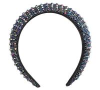 Beatifufu Gorgeous Wide Headband Rhinestone and Crystal Headdress Fashionable Hair Bow Clip for Women Party Accessory