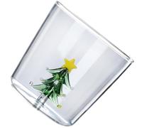 Beatifufu Green Borosilicate 3D Drinking Glass Christmas Beverage Cup 300ml | 3d Decoration Design, Fun Tabletop Decor for Juice, Yogurt, Home Bar Cart
