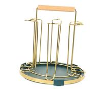 Beatifufu Iron Cup Drying Rack with Green Tray Cup Household Mug Tree Stand for Kitchen and Cafe Portable Draining Organizer with Fast Water Drainage Easy to Clean and Move