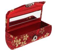 Beatifufu Japanese Style Lipstick Storage Case with Mirror Portable Mini Organizer for Travel Elegant Design Women and Girls
