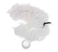 Beatifufu Judge Lawyer Costume Wig for Men Realistic Colonial White Curly Hairpiece Comfortable Soft Material for Halloween Cosplay Stage Performance and Roleplaying Events