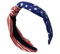 Beatifufu Knotted American Flag Headband for Women Lightweight Patriotic Hair Accessory with Blue White Stars and Red Stripes Comfortable Wide Band for Independence Day and Everyday Fashion