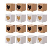Beatifufu Kraft Paper Packing Boxes Elegant Simple Design 60pcs with Window Heart-shaped Paper Boxes Random Color for Graduation Week Party for Bake Sale Gift Packaging