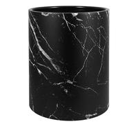 Beatifufu Large Trash Bin Marbling Wastebasket 12L PP Black for Kitchen Bathroom Bedroom Office Safe 10.63X9.25X9.25 Inches