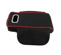 Beatifufu Leather Car Center Console Cover with Elevated Armrest Cushion and Tissue Box Holder Multifunctional Storage Bag for Fit Vehicles Black Red Car Armrest Protector with Comfortable