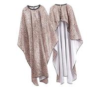 Beatifufu Leopard Print Hairdresser Cape Neck Hair Cutting Gown for Salon and Home Use Water Resistant Stylist Apron for Hair Treatment and Haircuts Unisex Hairdressing Cape with Creative