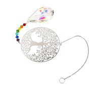 Beatifufu Life Tree Crystal Pendant Hanging Ornament Rainbow Prism Effect, Multi-color Crystal Decoration for Home Window, Meditation and Garden Display, Premium Hanging Suncatcher