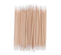 Beatifufu Long Double-ended Pointed Cotton Swabs 12 Packs 10cm Wooden Applicator Sticks for Precision Nail Art Makeup Cleaning and Fine Detail Application