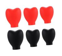 Beatifufu Makeup Brush Protective Covers 6pcs Silicone Dustproof Waterproof Sleeve Set for Travel and Storage, Crimson and Ebony, Suitable for Cosmetic Brushes