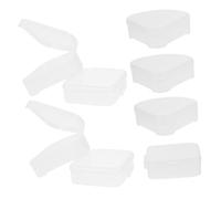 Beatifufu Makeup Puff Storage Box 8pcs Small Plastic Cosmetic Sponge Holder Triangular and Square Powder Puff Cases for Makeup Accessories