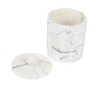 Beatifufu Marble Vein Cosmetic Storage Box with Lid Toothpick Holder and Cotton Pad Organizer Compact Dustproof Container for Bathroom Vanity Lightweight Design