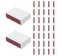 Beatifufu Match Boxes Classic Rustic Style with Double-sided Striker 50pcs White Paper Blank DIY Matchstick Holder and Organizing Small Items for Wedding Favors