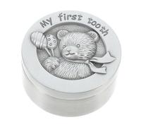 Beatifufu Metal Infant Tooth Keepsake Box for Boys and Girls Vintage Tin Storage Container with Single Compartment Newborn Baby Tooth Holder in Nursery