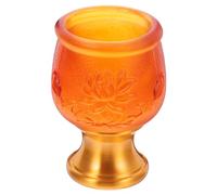 Beatifufu Metallic Glass Temple Chalice Cup for Worship Easy to Clean Holy Water Goblet for Rituals and Sacrificial Ceremonies Versatile Offering Cup for Buddhist and Home Use