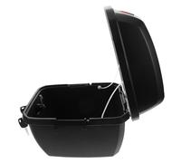 Beatifufu Motorcycle Rear Storage Trunk Box with Lid Luggage Carrier for Scooter Moped Motorbike Large Capacity Multipurpose Organizer with Elegant Matte Black Design