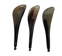 Beatifufu Multi-Purpose Horn Scraping Tool Smooth Polished Massage Plate for Women Men Ergonomic Design Comfortable Grip Natural Horn Gua Sha Therapy for Face Body Relaxation Random Color