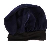 Beatifufu Navy Blue Satin Sleeping Hat for Women Beauty Hair Care Makeup Cap Comfortable Soft Bonnet Night Headdress with Spacious Design for Hair Protection and Styling