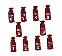 Beatifufu Numbered Jute Wine Bottle 10pcs with Drawstring for Tasting and Special Occasions