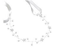 Beatifufu Pearl Crystal Bridal Hairband Silver Floral Rhinestone Headpiece Elegant Wedding Hair Wreath for Bride Non Slip Performance and Photography Accessory Stylish White Pearls