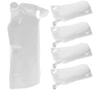 Beatifufu Portable Fluid Travel Packing Bags 6Pcs 1L Easy to Store Space Saving White Plastic Travel Pouches for Toiletries On-the-Go Trip