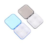 Beatifufu Portable Medicine Case 2pcs, Compact Daily Pill Organizer Multi-Grid Design, Detachable Medicine Storage Boxes for Travel and Pocket Use, Blue and Grey