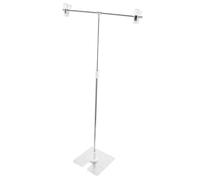 Beatifufu Portable Mini T-shape Photography Background Backdrop Stand Kit, Lightweight Stainless Steel and Plastic Desktop Support Frame for Paper and Poster, for Jewelry Photography