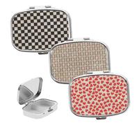 Beatifufu Portable Pill Organizer Metal Case 3pcs with Compartments Travel Storage Box Medicine Organizer Household Holder Compact Daily Dispenser for Tablets