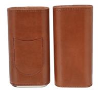 Beatifufu Portable Pu Leather Cigar Case Travel Carrying Box Humidor Metal Ends Compact Storage for Smokers