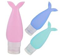 Beatifufu Portable Toiletry Bottles 3pcs Sub Packaging Lotion Containers for Travel Emulsion Bottles Cap Safe for Cosmetics Pink Blue Light Green
