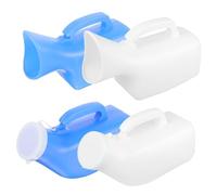 Beatifufu Portable Urinal Bottle Set for Men Women Lid, 1200ml Male 1000ml Female Urine Containers, Reusable Thickened Plastic Adult Urinals for Travel, Elderly Care, Car and Outdoor Use