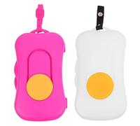 Beatifufu Portable Wipes Dispenser Case with Silicone Button Reusable Travel Wet Tissue Box for Babies 2pcs Portable Baby Wipe Holders in Pink and Yellow