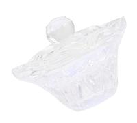 Beatifufu Prism Glass Manicure Cup with Lid, Octagonal Crystal Nail Art Mixing Dish, Professional Nail Powder Holder for Salon and Home Use