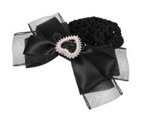 Beatifufu Professional Hairpin Hair Bun Cover Women Hairnet Bowknot Clip Elegant Service Attendant Accessory